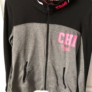 vs pink zip up chicago hoodie